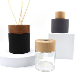 Chai Khuếch Tán Thủy Tinh Lọ Hương Liệu Bình Khuếch Tán Sậy Sang Trọng Chai Khuếch Tán Độc Đáo Có Nắp Gỗ - Product Image 1