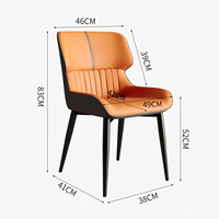 Chaises de salle à manger modernes minimalistes OEM avec assise en cuir rembourrée, pieds en fer, mobilier de maison écologique et rembourré