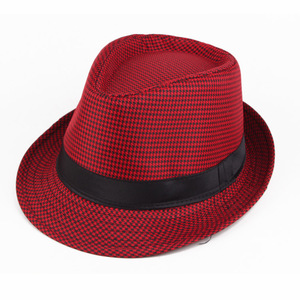 Cappello Fedora <span class=keywords><strong>Trilby</strong></span> da uomo estivo in cotone a righe e quadri inglesi grigio chiaro L/XL 58cm - Product Image 5