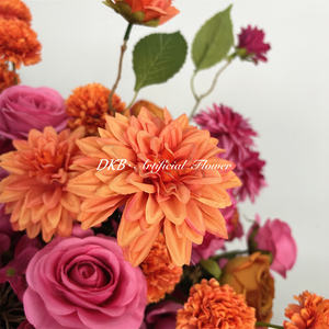 Boules de fleurs artificielles réalistes en soie DKB, centres de table pour mariage, décorations de table, faites à la main, blanc, rose, rouge - Product Image 6