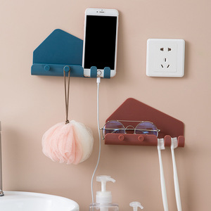 Adhesive Wall Mount Charging <b>Stand</b> <b>For</b> Phone <b>Tablet</b> With Storage Hooks Bedroom Door Back 4 Hooks - Product Image 4