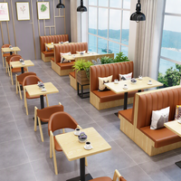 Ensemble de meubles de restaurant de luxe léger : canapé, table et chaises pour salles à manger, salons de thé et cafés