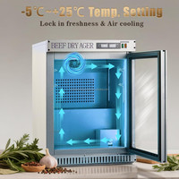 COLDSTAR Machine de maturation de viande pour restaurants, vitrine de maturation de steak à porte battante, refroidissement par ventilateur, pour la maturation à sec du bœuf et des steaks, également utilisable à domicile