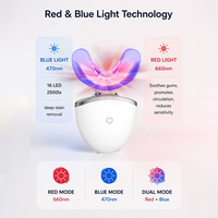 Tragbares Kabelloses LED-Zahnaufhellungs-Set mit Rot-Blau-Licht, IPX7 Wasserdicht, für den Heimgebrauch mit Peroxidfreiem Gel