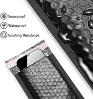 Enveloppe matelassée en polyéthylène à bulles noire XMC-15*18+4cm RTS, enveloppe à bulles colorée, épaisse, résistante, mate, emballage à bulles, sac d'expédition postal