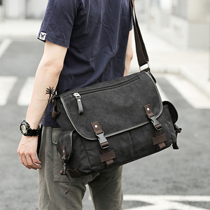 Bolsa de Mensajero de Lona Unisex Personalizada al por Mayor, Estilo Casual Clásico, con Cierre de Cremallera y Mensaje Personalizado - Product Image 1