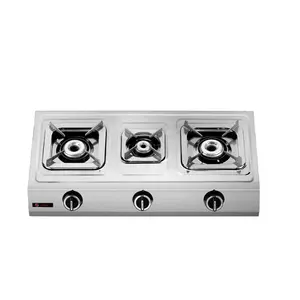 Tableau type 3 brûleurs cuisinière à gaz en acier inoxydable cuisinière à gaz four JY-607