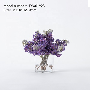 Nuevo Arreglo Floral Artificial de Flores de <span class=keywords><strong>Lila</strong></span> Realistas con Florero de Vidrio para Decoración de Mesa en Banquetes de Boda - Product Image 6