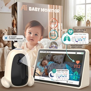 Moniteur <span class=keywords><strong>Bébé</strong></span> Intelligent à Radar IA avec Alerte <span class=keywords><strong>de</strong></span> Sortie et <span class=keywords><strong>de</strong></span> Pleurs, Suivi du Sommeil, Vidéo 1080P 7 Pouces, Moniteur <span class=keywords><strong>de</strong></span> Battements <span class=keywords><strong>de</strong></span> Cœur et <span class=keywords><strong>de</strong></span> Respiration du <span class=keywords><strong>Bébé</strong></span> - Product Image 1