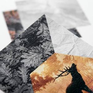 Arte Murale Moderna Astratta Geometrica con Cervo, Dipinto su Tela in Stile Nordico con Paesaggio di Cervi per Arredamento Casa - Product Image 3