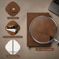 Carnet de notes de bureau exécutif personnalisé en cuir PU texturé marron A5 avec boucle métallique et ruban