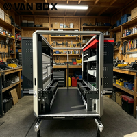 Module d'atelier amovible pour fourgonnette avec étagères de rangement pour électriciens, plombiers et entrepreneurs
