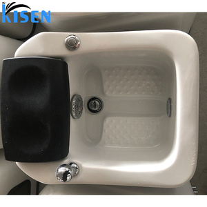 Bassin de bain de pieds multifonctionnel professionnel KISEN pour salon de manucure - Bol de pédicure portable avec système de drainage par plomberie - Product Image 6