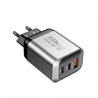 Pengisi Daya Ponsel USB+2PD QC2.0 Multi-Port USB-C/USB-A 12W Pengisian Cepat untuk Adaptor Perjalanan AS/EU/UK untuk iPhone Samsung