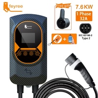 Pour chargeur de véhicule électrique 11KW WIFI APP Télécommande Type 2 Triphasé Niveau 2 Wallbox 16A AC Station de recharge murale pour voiture