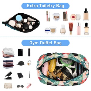 Aloha Hawaiian Lifestyle Custom Tropical Flower Design Travel Foldable Bags Lightweight Large Sport Duffel Bag With Makeup Pouch - Product Image 3