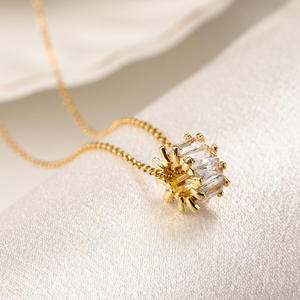 2024 El último colgante Muchas opciones Cadena de eslabones chapada en oro de 18 quilates Cacahuete para mujer <span class=keywords><strong>Novia</strong></span> - Product Image 2