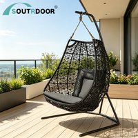 Fauteuil suspendu en rotin tressé de style moderne pour l'extérieur, chaise suspendue en forme d'œuf, écologique, imperméable, S&R, salon, salle de sport, cour, chambre à coucher