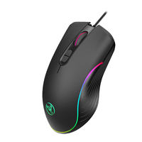 HXSJ A867 USB Plug and Play Mouse Komputer Ergonomis Berkabel 7 Tombol 6400 DPI Mouse Gaming Dengan Lampu Latar 7-RGB Pabrik