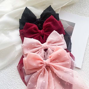 High-End Dames Rood Roze Lint Strik Haarclip Elegante Kerst Stijl Stof Hoofdband Super Zoete Accessoires - Product Image 4