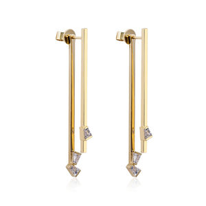 Pendientes de Diamantes de Oro Amarillo de 18K MSE-877 de Messi Jewelry para Mujer - Product Image 1