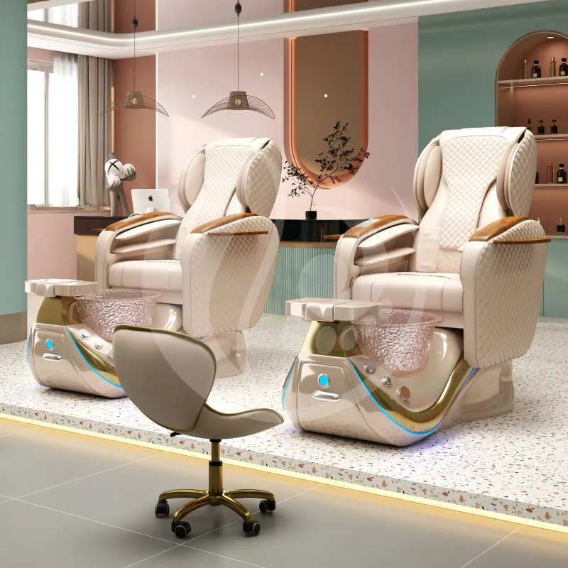 Luxury high quality foot care spa pedicure chair reclinable full body massage manicure pedicure station nail salon