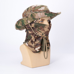 Camouflage Bucket Hat Breathable Wide Brim Sun Protection Outdoor Summer Cycling Mask Adult 54-56CM - Product Image 4