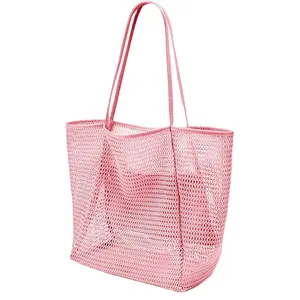 Large Capacity Mesh Tote Shopping Bag For Ladies Swimming Waterproof Storage Bag Mesh Beach Bag