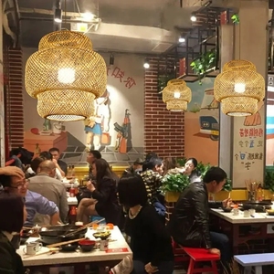 프랑스 라이트 럭셔리 수공예 직조 핫팟 레스토랑 펜던트 식탁 부스 복도 통로 유니크 개성 펜 - Product Image 4