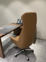 Chaise de bureau moderne pour cadre, base en acier inoxydable, dossier croisé, inclinable, pivotante, accoudoirs fixes, pour dirigeant ou manager