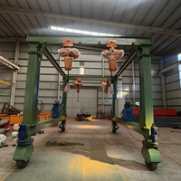 Pont roulant électrique sur pneus en caoutchouc sans rail, 20 tonnes, avec boîte de vitesses PLC, autopropulsé, pour atelier et usage extérieur, levée 5m