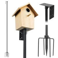 Support pour mangeoire à oiseaux JH-Mech, robuste, 5 branches, hauteur réglable 78,7 pouces, kit en métal, station d'alimentation pour oiseaux