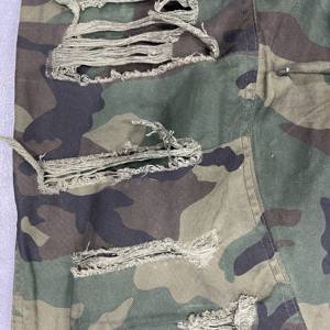 Pantalones vaqueros holgados de pierna ancha para <span class=keywords><strong>hombre</strong></span>, ajuste relajado, cintura media, lavado con arena, Camuflaje <span class=keywords><strong>roto</strong></span>, ropa de calle de Color verde militar - Product Image 5