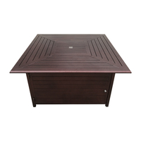 Dessus en marbre Base En Bois Ronde Gaz Propane Table de Feu