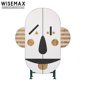 WISEMAX FURNITURE Meuble de rangement unique au design créatif, adorable et mignon avec un visage de clown, meuble de salon, armoire de présentation en bois massif - Product Image 6