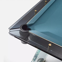 Mesa de Billar Moderna de Lujo de 7 pies, de Vidrio y Acero Inoxidable Dorado, Personalizable, de Alta Calidad, a Precio de Fábrica