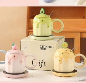 Mug en céramique créatif Macaron Fruit, design élégant, tasse à boire pour la maison et les couples, tasses et soucoupes mignonnes pour café et thé - Product Image 5