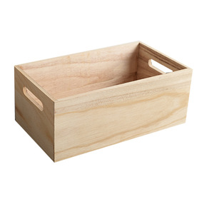 Wooden Storage <b>Box</b> Pine Wood Open Top With Handle For <b>Makeup</b> And Cosmetics Organizers Eco Friendly Multiple Sizes - Product Image 2