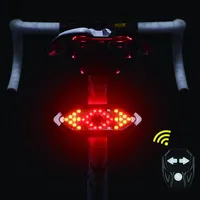 Feu arrière LED de vélo avec télécommande sans fil, Rechargeable, signalisation de sécurité, clignotant, accessoires de bicyclette, 1 pièce