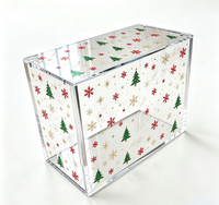 Boîte de présentation acrylique moderne personnalisée pour Noël, 8 mm, transparente et polie, avec couvercle magnétique robuste pour la vente au détail