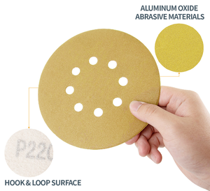 Золотые шлифовальные диски премиум-класса, 5 дюймов, золотые шлифовальные диски, 8 отверстий без пыли, крючок и петля, 10 каждого из зернистости (60, 80, 120, 220, 320) - Product Image 4