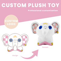 Vente en gros de peluches roses personnalisées cadeaux pour enfants peluche mignonne éléphant jouets mécanisme de mouvement jouet en peluche