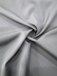 Gray small grid bubble jacquard fabric elastic textured cloth for sportswear casual dress apparel - Product Image 1
