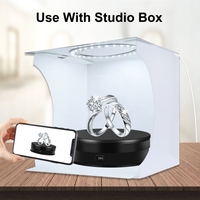 Plateau tournant électrique pour photographie, 4 vitesses, 15 cm, support de présentation rotatif à 360°, matériau ABS, charge USB, capacité de charge de 3 kg, pour bijoux