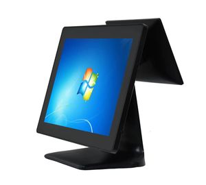 Pantalla táctil doble única de alta calidad de 15 pulgadas, ángulo de pantalla ajustable, sistema POS electrónico, Terminal de máquina registradora - Product Image 1