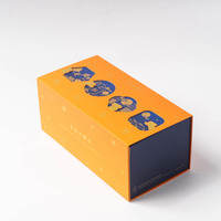 Boîte d'emballage pliable en carton rigide recyclable pour gâteaux de lune, impression personnalisée à feuille d'or, boîte cadeau rigide divisée pour desserts de la mi-automne