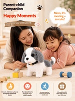 Jouet en peluche électrique interactif chiot St-Bernard avec télécommande gestuelle et emballage cadeau, marche et aboie pour enfants