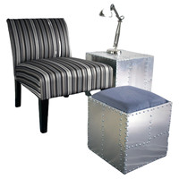 Tabouret Pouf Aviateur en Cuir Véritable Style Loft Industriel Rétro Luxe, Banc Confortable Capitonnée Vintage pour Chambre à Coucher