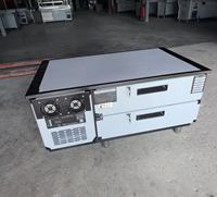 Koelwerkstation met zwarte titanium geborstelde afwerking, luchtgekoeld, met verborgen slot, voor restaurants en supermarkten