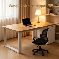Ensemble de chaise de bureau et table d'ordinateur de style moderne du milieu du siècle, avec armoire de rangement, poste de travail commercial simple pour petit espace